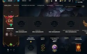 Unranked com TODOS os Champs e 277 Skins + 8 Prestigios