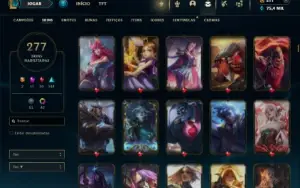 Unranked com TODOS os Champs e 277 Skins + 8 Prestigios