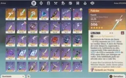 conta ar 55 - eula,qking,venti,mona,zhongli 3 armas t5