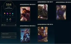 CONTA DE LOL COM 303 SKINS, DE 3200 REAIS POR ESSA PECHINCHA