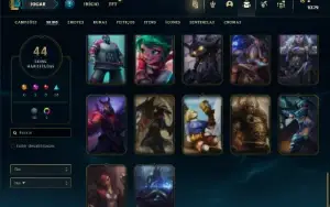 Conta Unranked com 92 Champs e 44 Skins