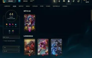 Conta Unranked com 92 Champs e 44 Skins