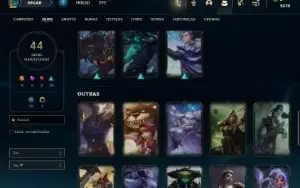 Conta Unranked com 92 Champs e 44 Skins