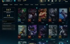 Conta Unranked com 92 Champs e 44 Skins