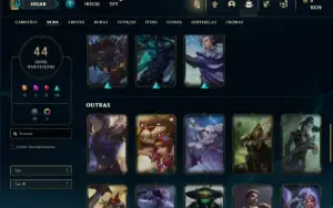 Conta Unranked com 92 Champs e 44 Skins