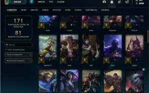 Conta prata 1 com 66 Champs e 41 Skins + 325k de Vayne
