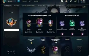 Conta prata 1 com 66 Champs e 41 Skins + 325k de Vayne