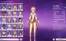 AR 60 SCARAMOUCHE, KEQING SKIN, SHOGUN + BIS, YAE + BIS e MA