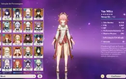 AR 60 SCARAMOUCHE, KEQING SKIN, SHOGUN + BIS, YAE + BIS e MA