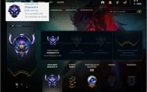 Conta diamante 4 com 30 champs e 3 skins