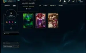 Conta diamante 4 com 30 champs e 3 skins