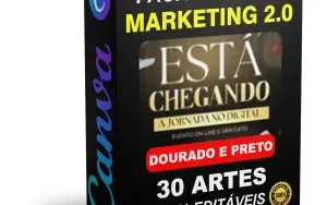 Pack Canva Marketing Digital Dourado e Preto Vol 4