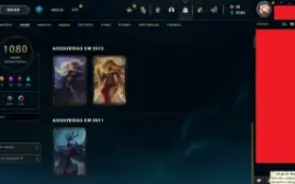 Conta Lol 2011 Com skins Raras e 1080 Skins