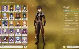 Conta Genshin AR57 com 12 personagens 5* + 5 armas 5*