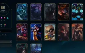 VENDO minha conta de lol criada em 2020, com 85 skins;
