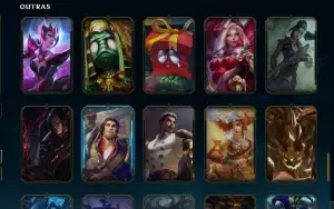 VENDO minha conta de lol criada em 2020, com 85 skins;