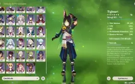 Conta Ar55 C/ Arlecchino C6 + Arma, Cloringe, Kazuha, Baizhu
