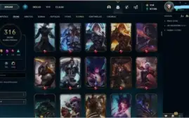 Conta League of legends 316 skins, 3 prestigio