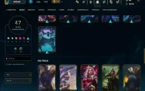 Ouro 3 com 95 Champs e 47 Skins ( JG / MID / ADC )
