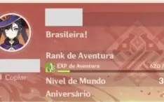 Conta Genshin Impact (Rank 30)