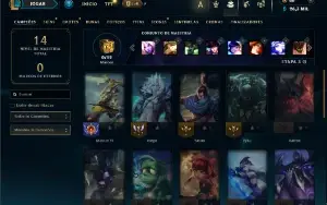 Diamante 4 com 30 Champs e 4 Skins + 5 Fragmentos