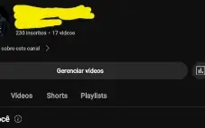 Estou vendendo minha conta do YouTube com 230 inscritos