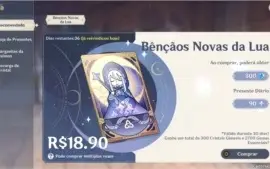 Conta do genshin impact rank 40 com 5, 5 estrelas.