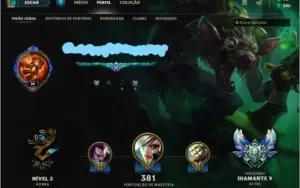 CONTA LEAGUE OF LEGENDS DIAMANTE 5 94 SKINS