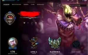 Conta LoL Platina com varios champions e skins !