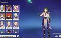 Conta com Ganyu, Xiao, Klee, Diluc, Keqing e atlas AR 52
