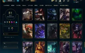 Unranked com 115 Champs e 81 Skins + 700 Espolios