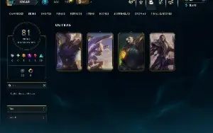 Unranked com 115 Champs e 81 Skins + 700 Espolios