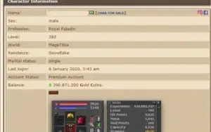 VENDO CONTAS MEGA TIBIA COM TUDO