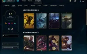 Conta de LoL - Plat / Gold 1 - 45 Champs - 12 Skins