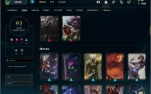 Conta ouro 3 com 137 champs e 93 skins + 800k de Talon