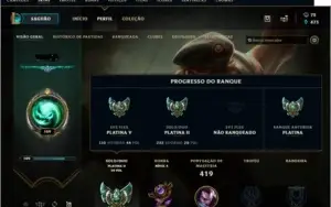 CONTA LOL - PLATINA 3 - TODOS OS CHAMPIONS + 258 SKINS
