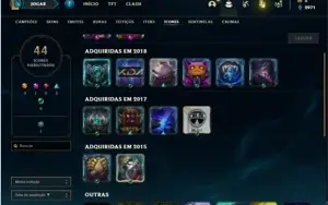 Conta unranked com 34 Champs e 11 Skins + 3 Fragmentos