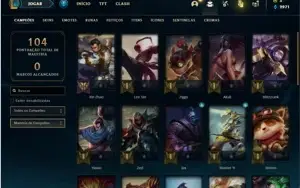 Conta unranked com 34 Champs e 11 Skins + 3 Fragmentos