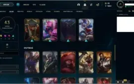 Conta LOL Platina - 102 champions e 43 skins - lvl 184