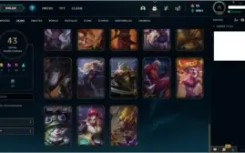 Conta LOL Platina - 102 champions e 43 skins - lvl 184