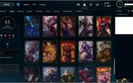 Conta LOL Platina - 102 champions e 43 skins - lvl 184