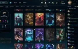 Vendo conta de lol com 92 skins lv 176