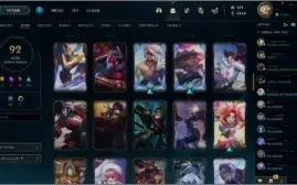 Vendo conta de lol com 92 skins lv 176