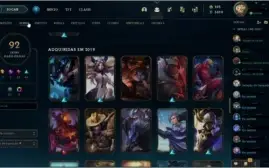 Vendo conta de lol com 92 skins lv 176