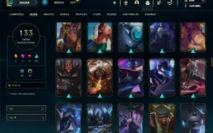 Diamante 4 com TODOS os champs e 133 Skins ( JG / MID )