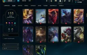 Diamante 4 com TODOS os champs e 133 Skins ( JG / MID )
