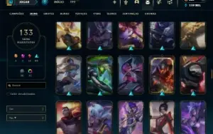 Diamante 4 com TODOS os champs e 133 Skins ( JG / MID )