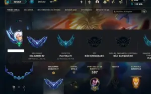 Diamante 4 com TODOS os champs e 133 Skins ( JG / MID )