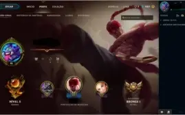 Conta Bronze 1 20 skins e 103 champions.