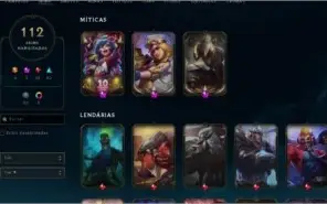 Conta League Of Legends/Platina 3 com 112 Skins